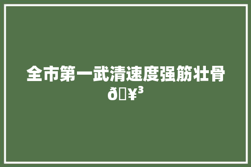 全市第一武清速度强筋壮骨🥳 汽车知识