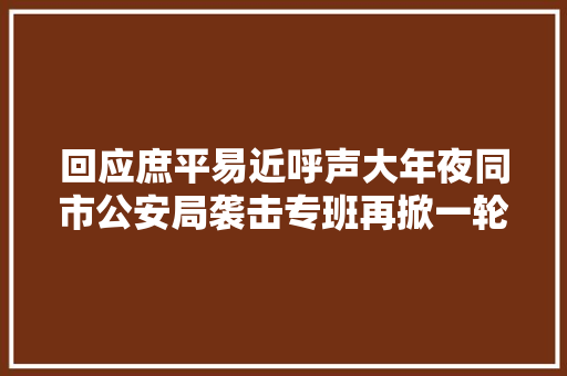 回应庶平易近呼声大年夜同市公安局袭击专班再掀一轮袭击风暴连续破案20余起