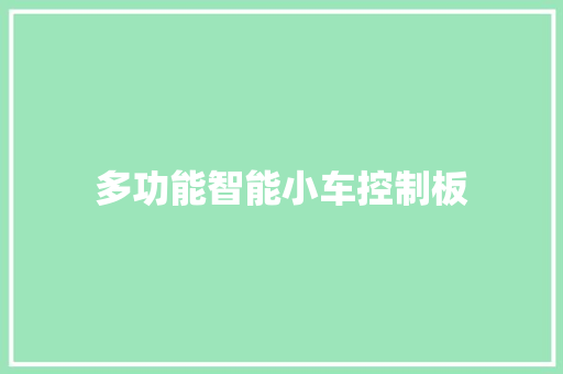 多功能智能小车控制板