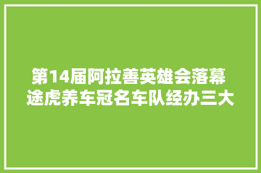 第14届阿拉善英雄会落幕 途虎养车冠名车队经办三大年夜组别冠军