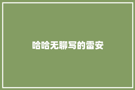 哈哈无聊写的雷安