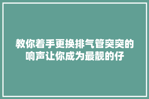 教你着手更换排气管突突的响声让你成为最靓的仔