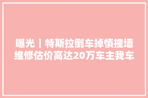 曝光｜特斯拉倒车掉慎撞墙维修估价高达20万车主我车才28万