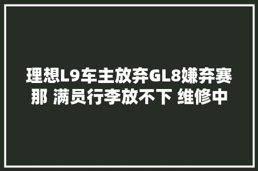 理想L9车主放弃GL8嫌弃赛那 满员行李放不下 维修中央补胎只需90