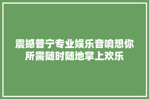震撼普宁专业娱乐音响想你所需随时随地掌上欢乐 汽车知识