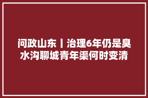 问政山东丨治理6年仍是臭水沟聊城青年渠何时变清