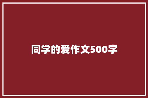 同学的爱作文500字