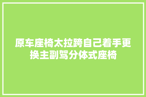 原车座椅太拉跨自己着手更换主副驾分体式座椅