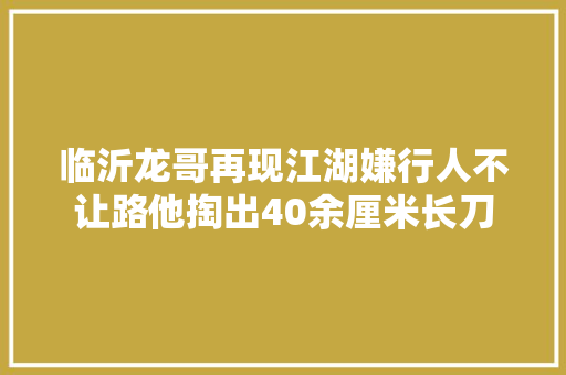 临沂龙哥再现江湖嫌行人不让路他掏出40余厘米长刀