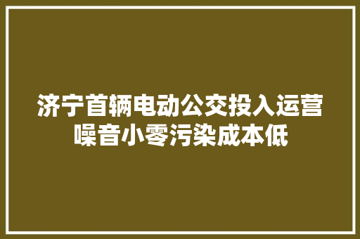 济宁首辆电动公交投入运营噪音小零污染成本低 汽车知识