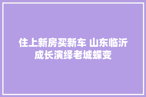 住上新房买新车 山东临沂成长演绎老城蝶变