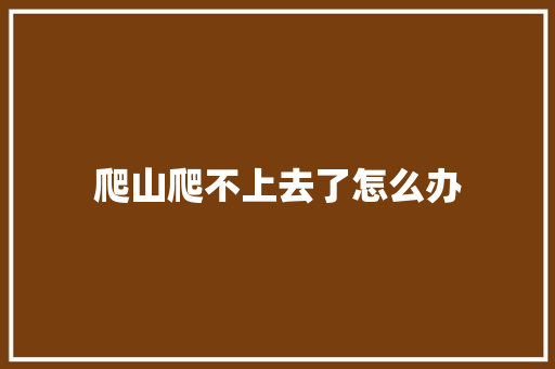 爬山爬不上去了怎么办