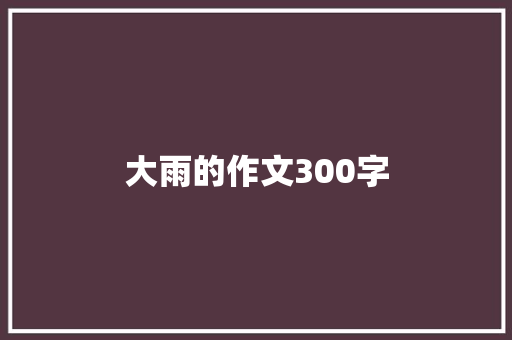 大雨的作文300字