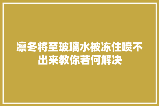 凛冬将至玻璃水被冻住喷不出来教你若何解决