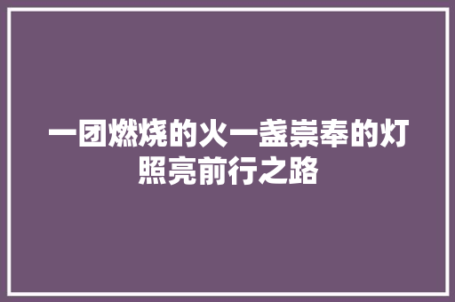 一团燃烧的火一盏崇奉的灯照亮前行之路