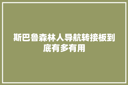斯巴鲁森林人导航转接板到底有多有用