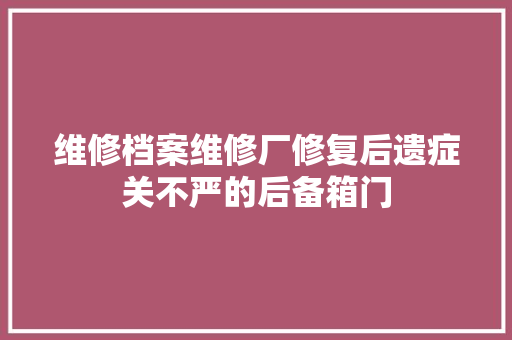 维修档案维修厂修复后遗症关不严的后备箱门