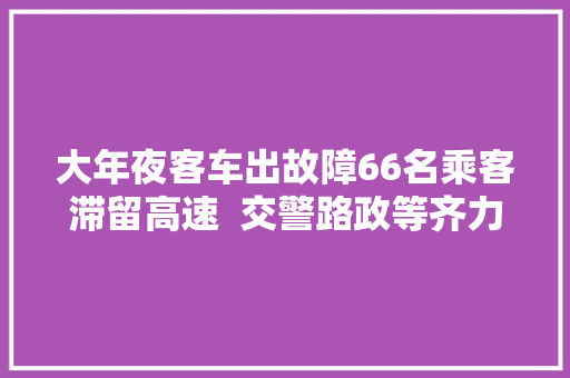 大年夜客车出故障66名乘客滞留高速  交警路政等齐力救助