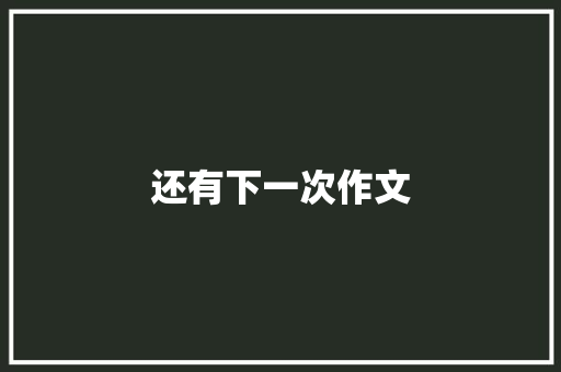 还有下一次作文