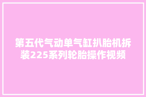 第五代气动单气缸扒胎机拆装225系列轮胎操作视频