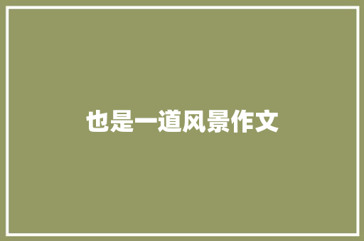 也是一道风景作文