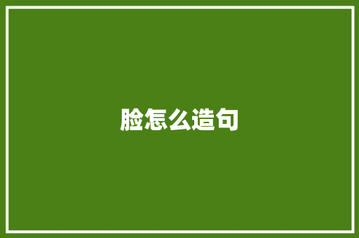 脸怎么造句
