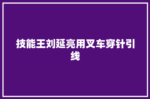 技能王刘延亮用叉车穿针引线