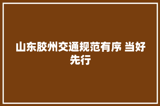 山东胶州交通规范有序 当好先行