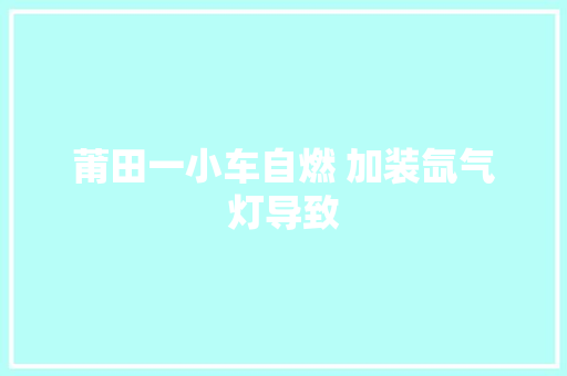 莆田一小车自燃 加装氙气灯导致