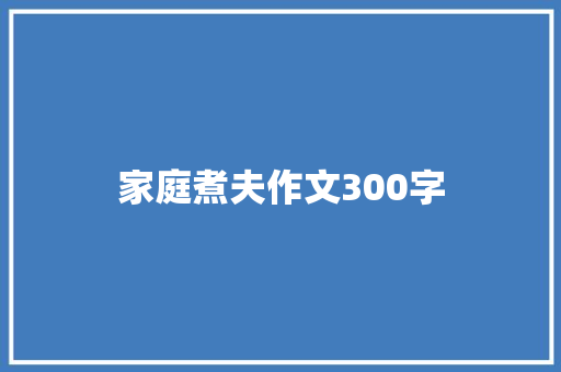 家庭煮夫作文300字