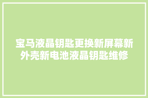 宝马液晶钥匙更换新屏幕新外壳新电池液晶钥匙维修