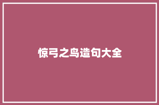 惊弓之鸟造句大全