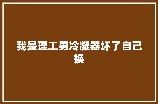 我是理工男冷凝器坏了自己换
