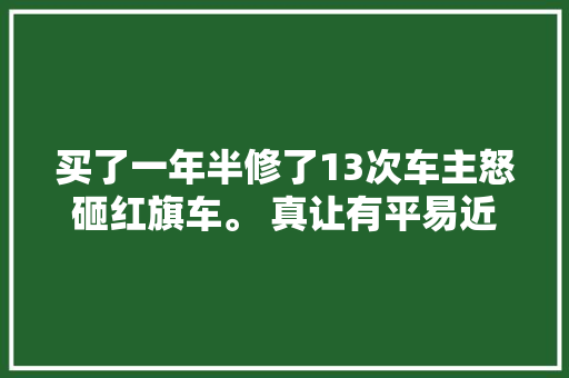 买了一年半修了13次车主怒砸红旗车。 真让有平易近族情怀的人寒了心