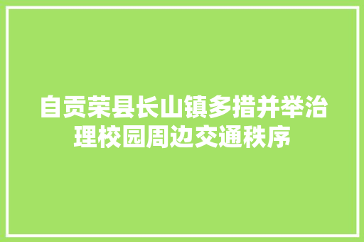 自贡荣县长山镇多措并举治理校园周边交通秩序