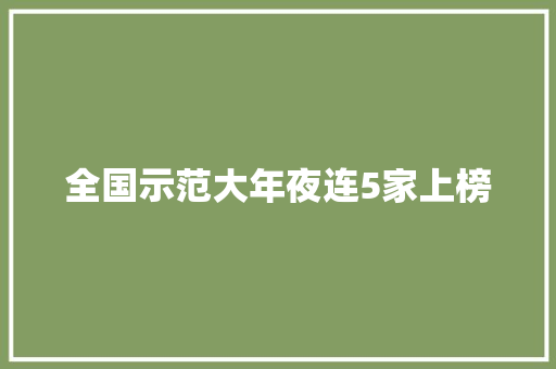 全国示范大年夜连5家上榜