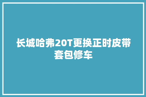 长城哈弗20T更换正时皮带套包修车