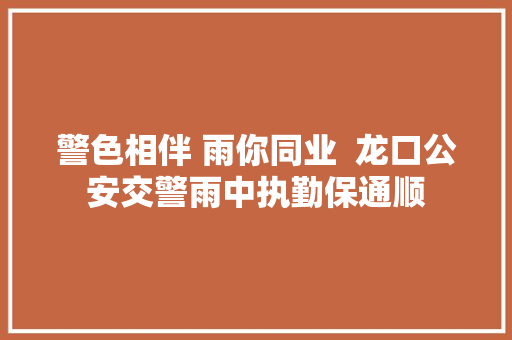 警色相伴 雨你同业  龙口公安交警雨中执勤保通顺 汽车知识