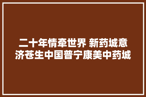 二十年情牵世界 新药城意济苍生中国普宁康美中药城迁居开业典礼举行