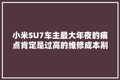 小米SU7车主最大年夜的痛点肯定是过高的维修成本剐蹭就得大年夜出血