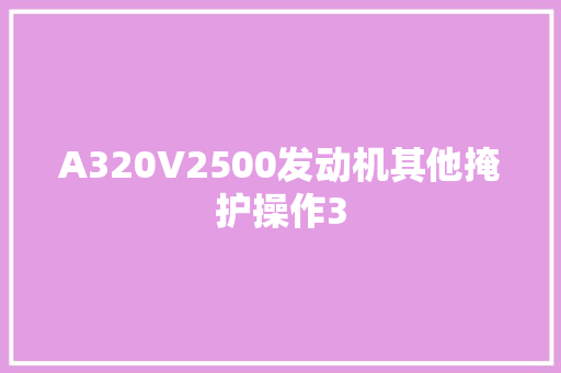 A320V2500发动机其他掩护操作3