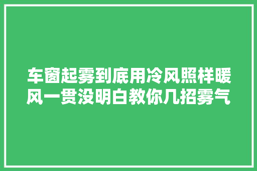 车窗起雾到底用冷风照样暖风一贯没明白教你几招雾气立时消失