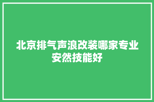 北京排气声浪改装哪家专业安然技能好