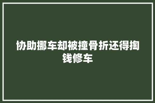 协助挪车却被撞骨折还得掏钱修车