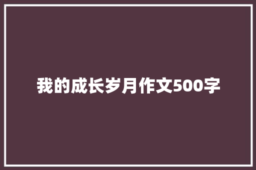 我的成长岁月作文500字