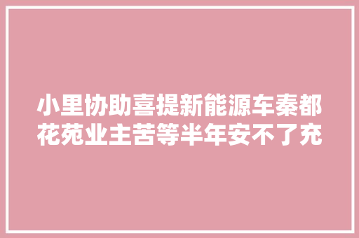 小里协助喜提新能源车秦都花苑业主苦等半年安不了充电桩