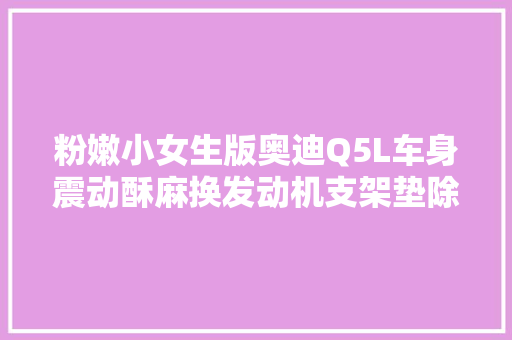粉嫩小女生版奥迪Q5L车身震动酥麻换发动机支架垫除积碳解决问题