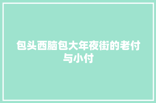 包头西脑包大年夜街的老付与小付