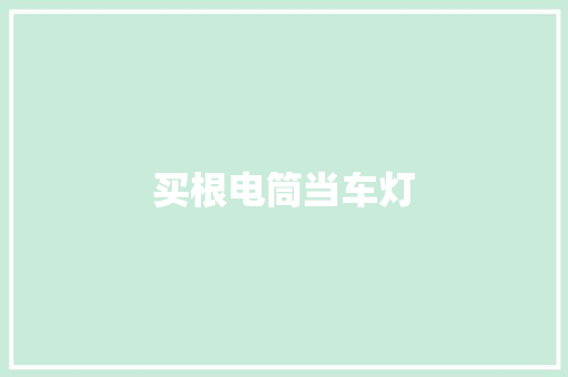 买根电筒当车灯 汽车知识