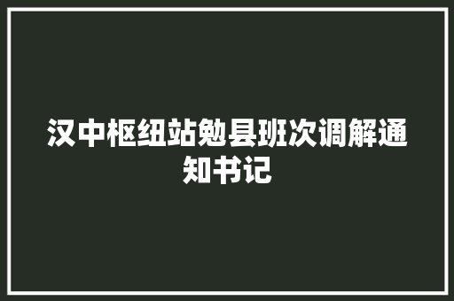 汉中枢纽站勉县班次调解通知书记